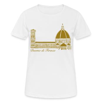 Dom Florenz, handgezeichnet - Frauen T-Shirt atmungsaktiv - Weiß - Vorne - AI Model Female 172 dark (172cm)