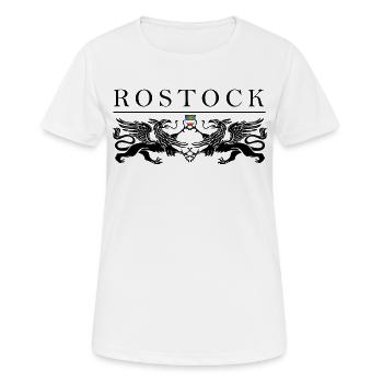 Rostock Greif Doppel - Frauen T-Shirt atmungsaktiv - Weiß - Vorne - AI Model Female 172 dark (172cm)