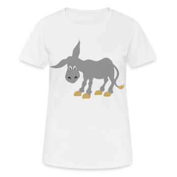 esel - Frauen T-Shirt atmungsaktiv - Weiß - Vorne - AI Model Female 172 dark (172cm)