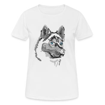 Husky - T-shirt respirant Femme - blanc - Devant - AI Model Female 172 dark (172cm)
