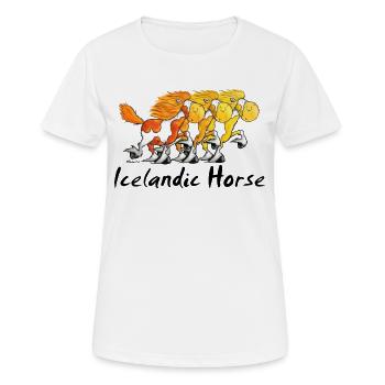 Islandpferde Trio - Isländer - Frauen T-Shirt atmungsaktiv - Weiß - Vorne - AI Model Female 172 dark (172cm)