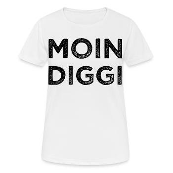 Moin Diggi Hamburg Nordsee Geschenk - Frauen T-Shirt atmungsaktiv - Weiß - Vorne - AI Model Female 172 dark (172cm)