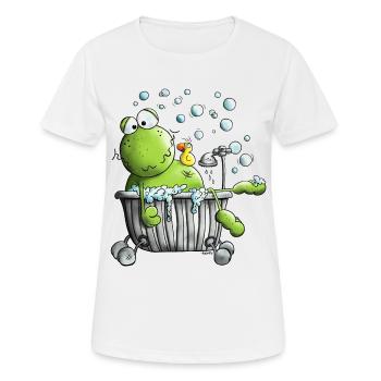 Wellness Frosch - Frauen T-Shirt atmungsaktiv - Weiß - Vorne - AI Model Female 172 dark (172cm)