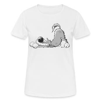 Happy Grey Wolf - Women's Breathable T-Shirt - white - Front - AI Model Female 172 dark (172cm)