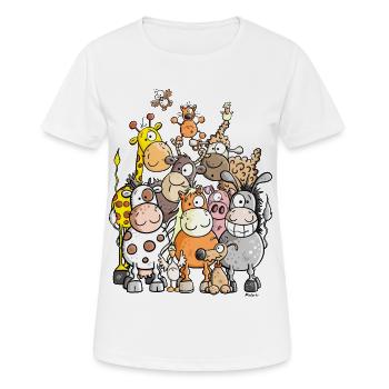 Giant Pile Of Animal - Women's Breathable T-Shirt - white - Front - AI Model Female 172 dark (172cm)