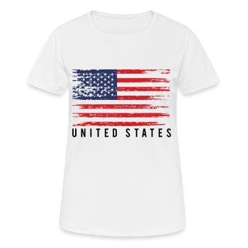 Drapeau Américain Distress - T-shirt respirant Femme - blanc - Devant - AI Model Female 172 dark (172cm)