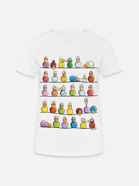 Vogel Farm - Frauen T-Shirt atmungsaktiv - Weiß