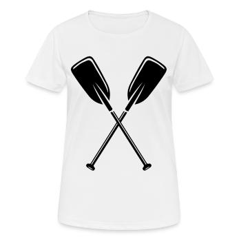 2 Paddel - Frauen T-Shirt atmungsaktiv - Weiß - Vorne - AI Model Female 172 dark (172cm)
