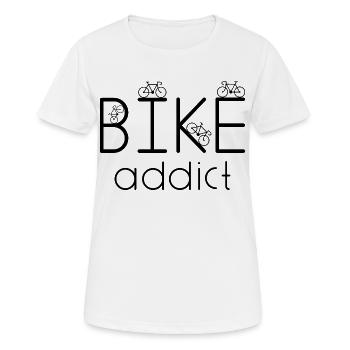 Bike Addict - Frauen T-Shirt atmungsaktiv - Weiß - Vorne - AI Model Female 172 dark (172cm)