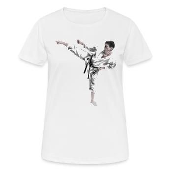 karate - T-shirt respirant Femme - blanc - Devant - AI Model Female 172 dark (172cm)