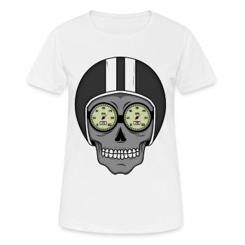Skull Biker - Design - Women's Breathable T-Shirt - white - Front - AI Model Female 172 dark (172cm)