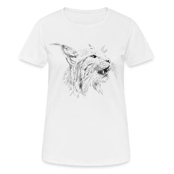 Luchs - Frauen T-Shirt atmungsaktiv - Weiß - Vorne - AI Model Female 172 dark (172cm)