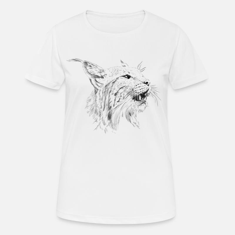 Luchs - Frauen T-Shirt atmungsaktiv - Weiß