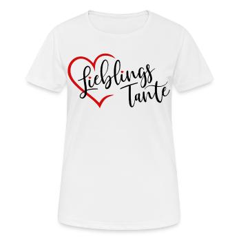 Lieblingstante Herz - Frauen T-Shirt atmungsaktiv - Weiß - Vorne - AI Model Female 172 dark (172cm)