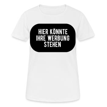 Hier könnte ihre Werbung stehen - Frauen T-Shirt atmungsaktiv - Weiß - Vorne - AI Model Female 172 dark (172cm)