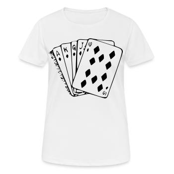 Karten, Kartenspiel, Bridge, Kleejacken, Ass * - Frauen T-Shirt atmungsaktiv - Weiß - Vorne - AI Model Female 172 dark (172cm)