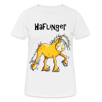 Hazel der Haflinger - Frauen T-Shirt atmungsaktiv - Weiß - Vorne - AI Model Female 172 dark (172cm)
