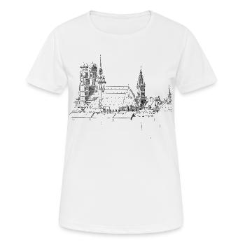 München - Frauen T-Shirt atmungsaktiv - Weiß - Vorne - AI Model Female 172 dark (172cm)
