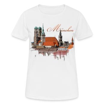 München - Frauen T-Shirt atmungsaktiv - Weiß - Vorne - AI Model Female 172 dark (172cm)