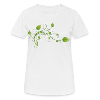 Grüne Pflanze Blätter Klimaschutz Umwelt Vegan - Frauen T-Shirt atmungsaktiv - Weiß - Vorne - AI Model Female 172 dark (172cm)