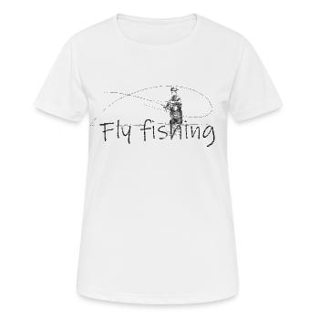 Fly fishing - Women's Breathable T-Shirt - white - Front - AI Model Female 172 dark (172cm)