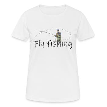Fly fishing - T-shirt respirant Femme - blanc - Devant - AI Model Female 172 dark (172cm)