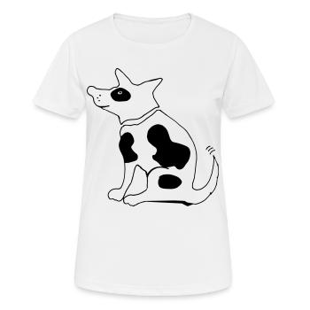 Funny spotted dog, terrier - Women's Breathable T-Shirt - white - Front - AI Model Female 172 dark (172cm)