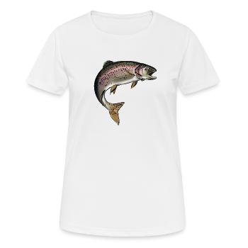 Forelle - Frauen T-Shirt atmungsaktiv - Weiß - Vorne - AI Model Female 172 dark (172cm)