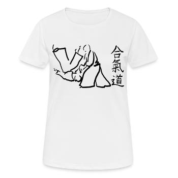 aikido - T-shirt respirant Femme - blanc - Devant - AI Model Female 172 dark (172cm)