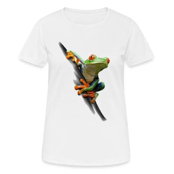 Frosch - Frauen T-Shirt atmungsaktiv - Weiß - Vorne - AI Model Female 172 dark (172cm)