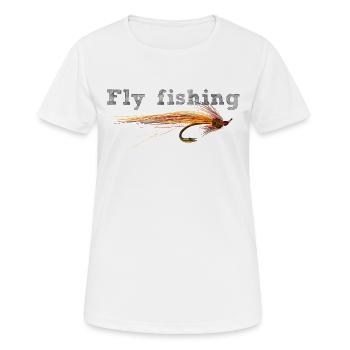 fly fishing hook - T-shirt respirant Femme - blanc - Devant - AI Model Female 172 dark (172cm)