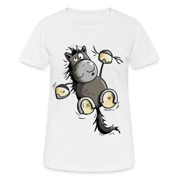 Cheval Noir - T-shirt respirant Femme - blanc - Devant - AI Model Female 172 dark (172cm)