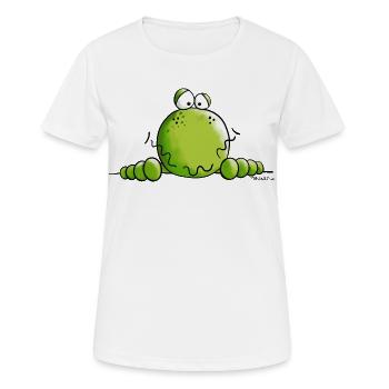 Neugieriger Frosch - Frauen T-Shirt atmungsaktiv - Weiß - Vorne - AI Model Female 172 dark (172cm)