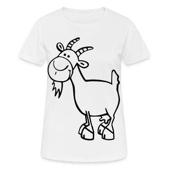 Fröhliche Ziege - Frauen T-Shirt atmungsaktiv - Weiß - Vorne - AI Model Female 172 dark (172cm)