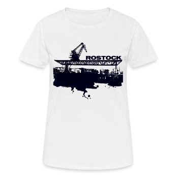 Port de Rostock - conception - T-shirt respirant Femme - blanc - Devant - AI Model Female 172 dark (172cm)