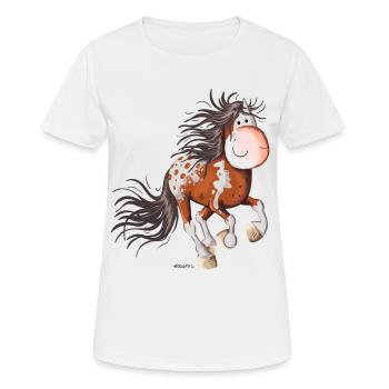 Stürmischer Appaloosa - Frauen T-Shirt atmungsaktiv - Weiß - Vorne - AI Model Female 172 dark (172cm)