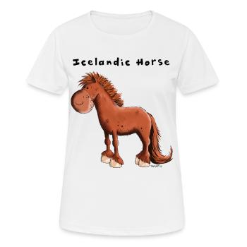 Cheval islandais - T-shirt respirant Femme - blanc - Devant - AI Model Female 172 dark (172cm)