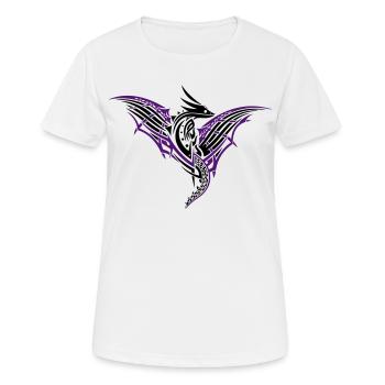 Drache mit Flügeln, dragon wings - T-shirt respirant Femme - blanc - Devant - AI Model Female 172 dark (172cm)