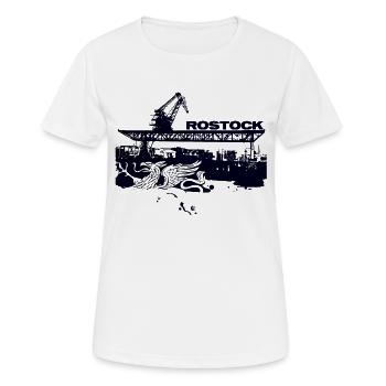Rostock City Harbour - Women's Breathable T-Shirt - white - Front - AI Model Female 172 dark (172cm)