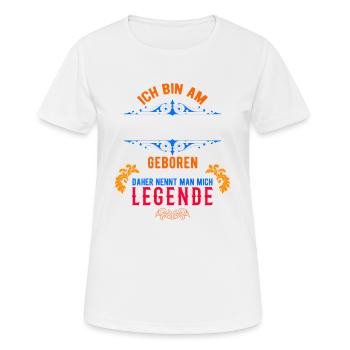 Date of birth - Women's Breathable T-Shirt - white - Front - AI Model Female 172 dark (172cm)