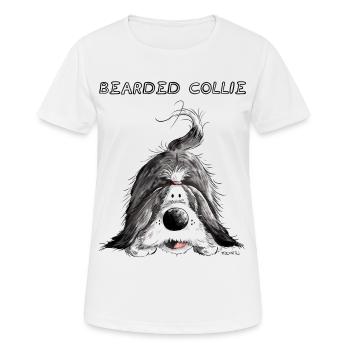 Bearded Collie - T-shirt respirant Femme - blanc - Devant - AI Model Female 172 dark (172cm)