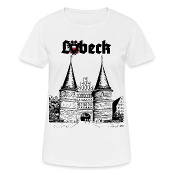 Lübeck - Holsten Gate - Women's Breathable T-Shirt - white - Front - AI Model Female 172 dark (172cm)
