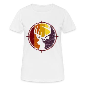Jäger - Jagd - Hirsch - Frauen T-Shirt atmungsaktiv - Weiß - Vorne - AI Model Female 172 dark (172cm)