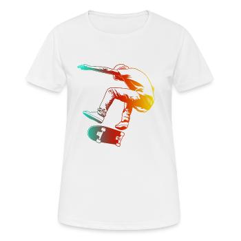 Astuces de patinage - T-shirt respirant Femme - blanc - Devant - AI Model Female 172 dark (172cm)