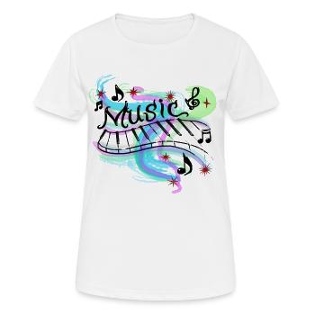 musique - T-shirt respirant Femme - blanc - Devant - AI Model Female 172 dark (172cm)