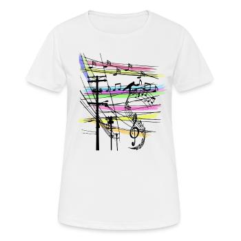 Music notes - Women's Breathable T-Shirt - white - Front - AI Model Female 172 dark (172cm)