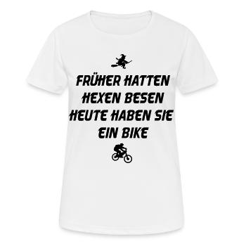 Hexenbesen Bike - Frauen T-Shirt atmungsaktiv - Weiß - Vorne - AI Model Female 172 dark (172cm)