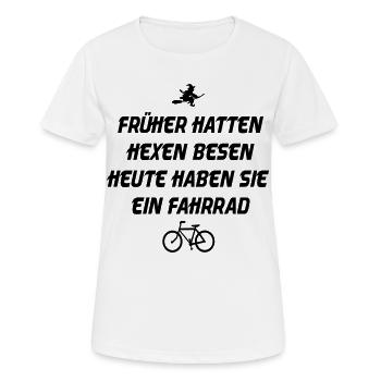 Hexenbesen Fahrrad - Frauen T-Shirt atmungsaktiv - Weiß - Vorne - AI Model Female 172 dark (172cm)