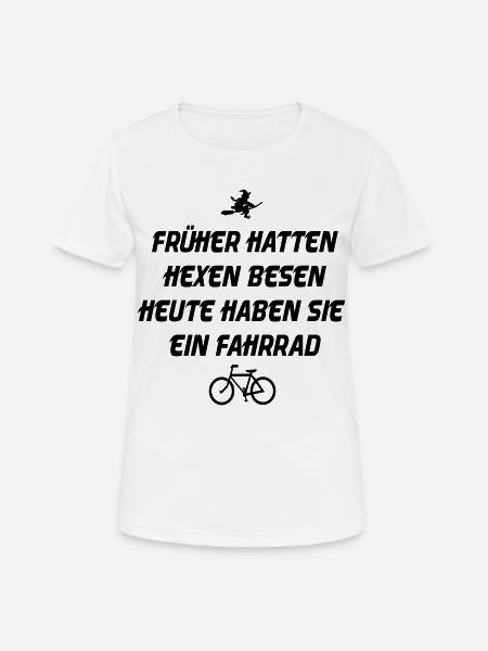 Hexenbesen Fahrrad - Frauen T-Shirt atmungsaktiv - Weiß