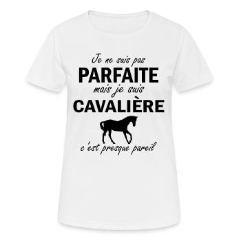 je ne suis pas parfait mais je suis cavalière ... - T-shirt respirant Femme - blanc - Devant - AI Model Female 172 dark (172cm)